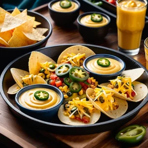 Combo Nachos Calientes con Salsa de Queso Cheddar Fundido